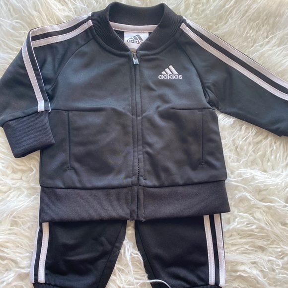 leather adidas sweatsuit